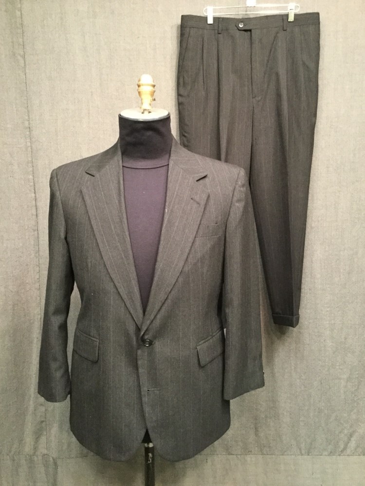 20th, century, suit, jacket, 1940s, men, s, men, c42s, grey, stripe ...