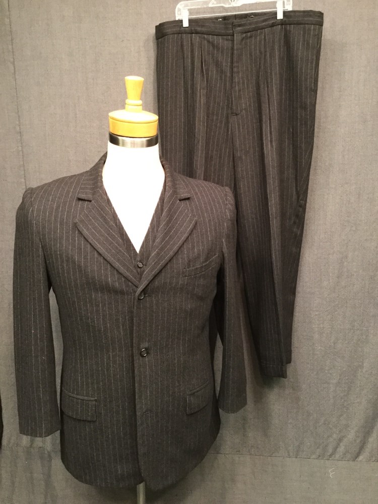 20th, century, suit, jacket, 1930s, men, s, men, 46l, charcoal, grey ...