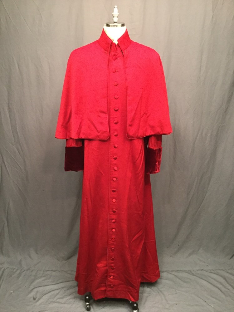 ecclesiastical, scholarly, robe, cassock, unisex, c42, w34, red, long