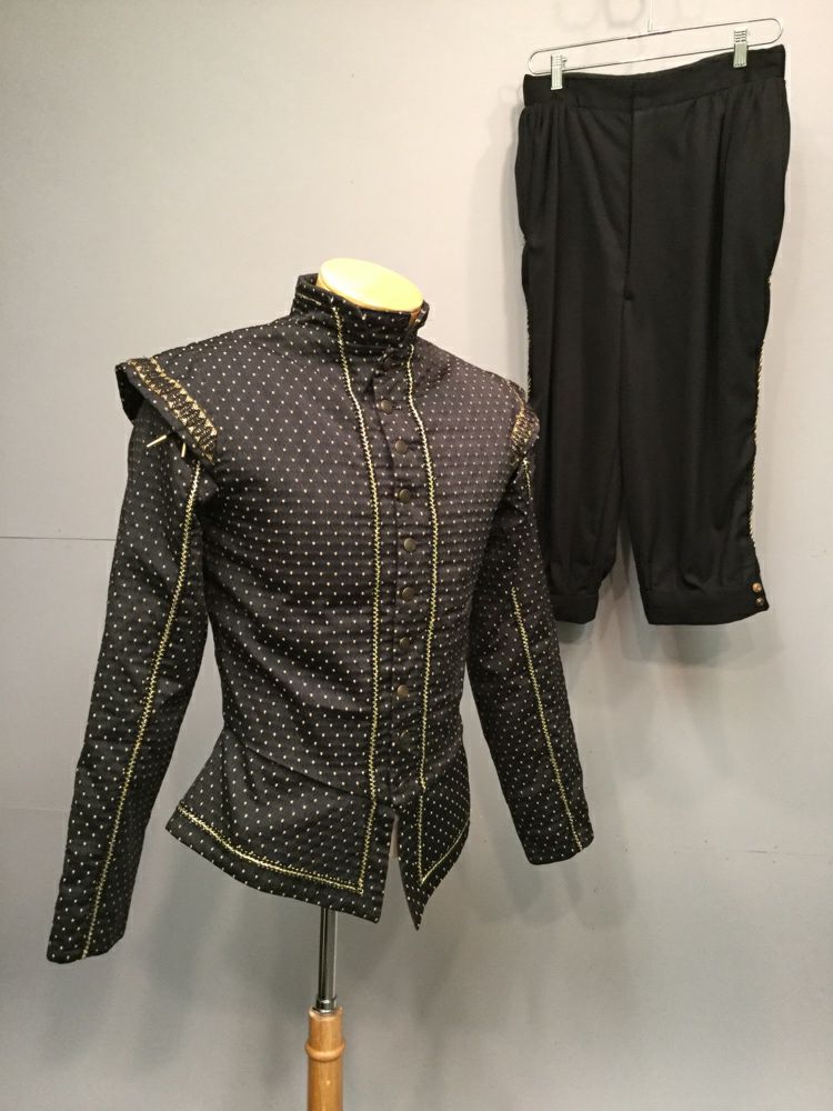 S XL Mens Elizabethan Renaissance Hamlet Shakespeare Doublet & Slops/Breeches 