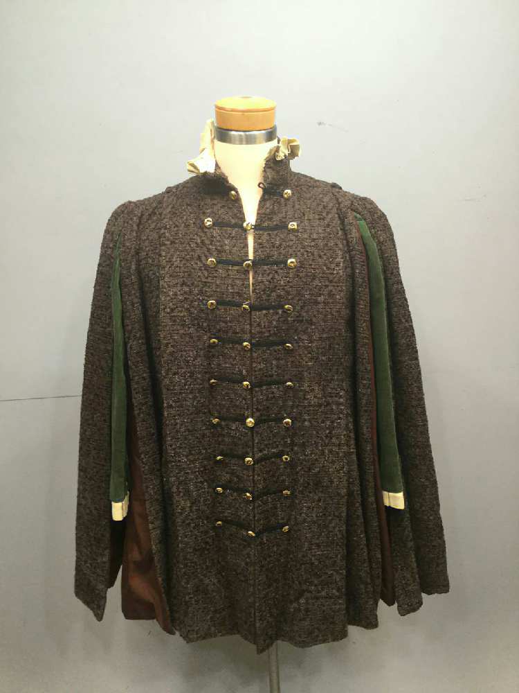 renaissance, elizabethan, robe, renaissance, short, unisex, c42, brown